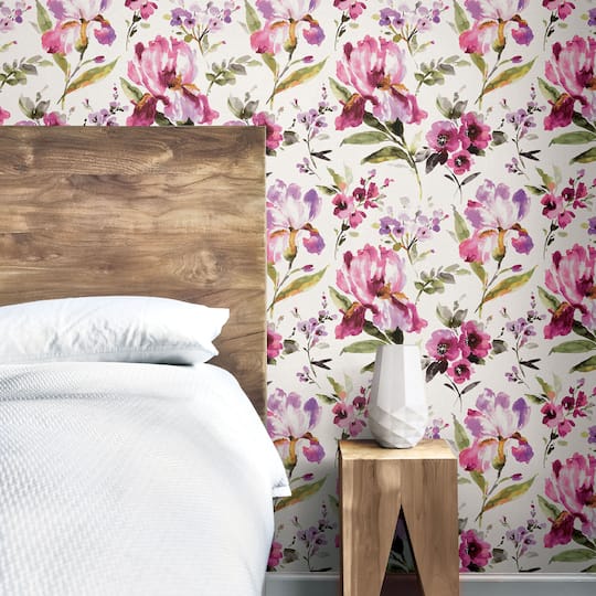 RoomMates Purple Iris Peel & Stick Wallpaper